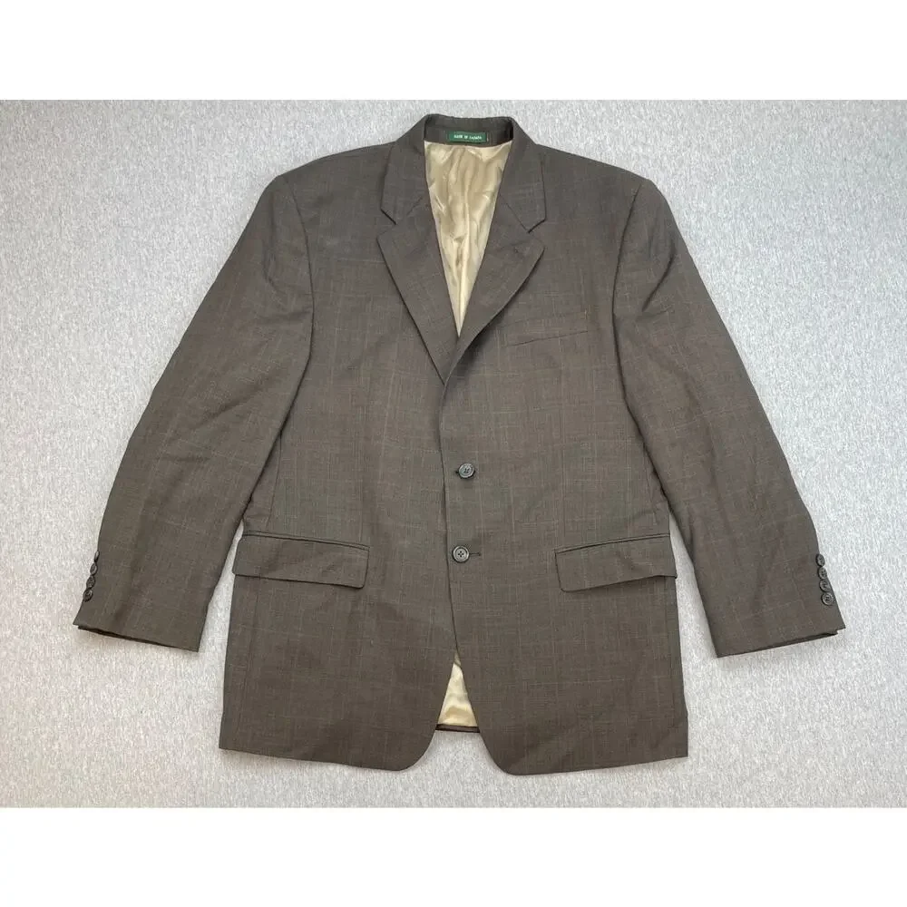 Lauren Ralph Lauren‎ Blazer Mens 42R Plaid 100% Wool 2-Button Single Breasted